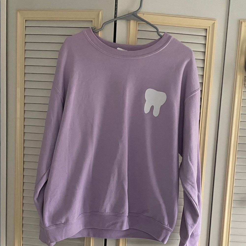 Gildan Purple Tooth Print Women's Sweatshirt